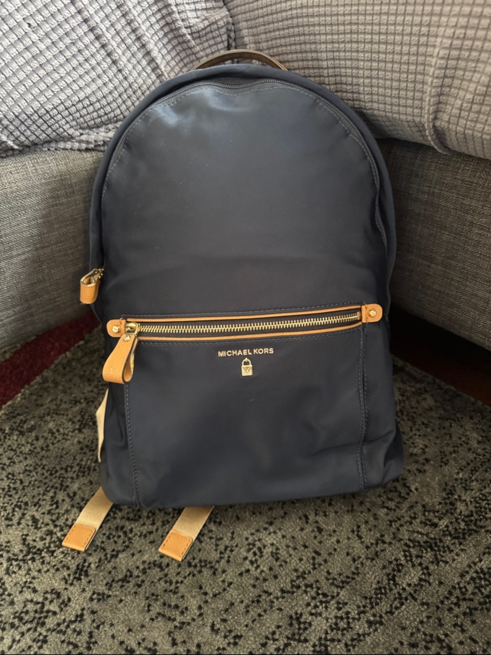 Michael Kors KELSEY Navy Blue Nylon Backpack
